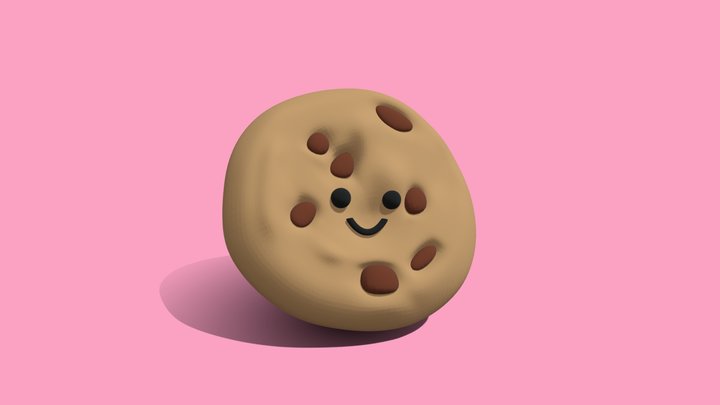 Kawaii Chocolate Cookie 3D Model