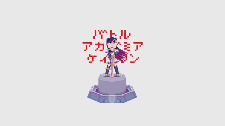 Battle Academia Caitlyn 3D Pixel Art 3D Model