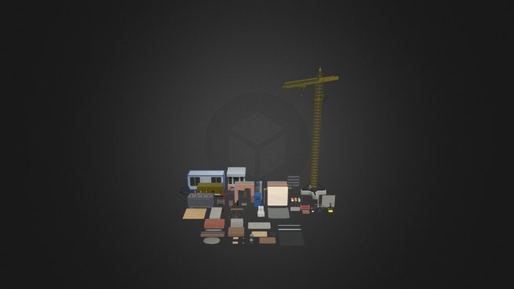 CONSTRUCTION 100 PROPS ASSET PACK – Modèle 3D gratuit STL