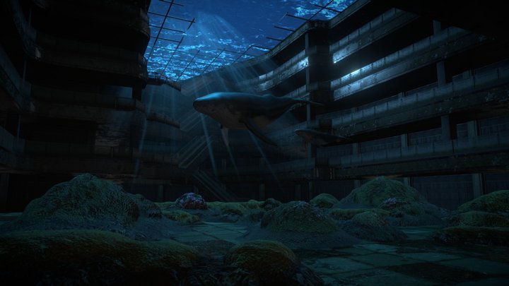 Ruins of the underwater shopping mall 3D Model