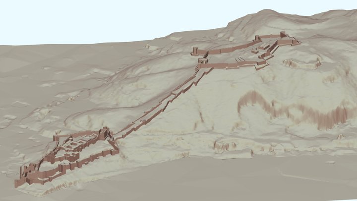 Alcazaba-Coracha-Gibralfaro Málaga 3D Model