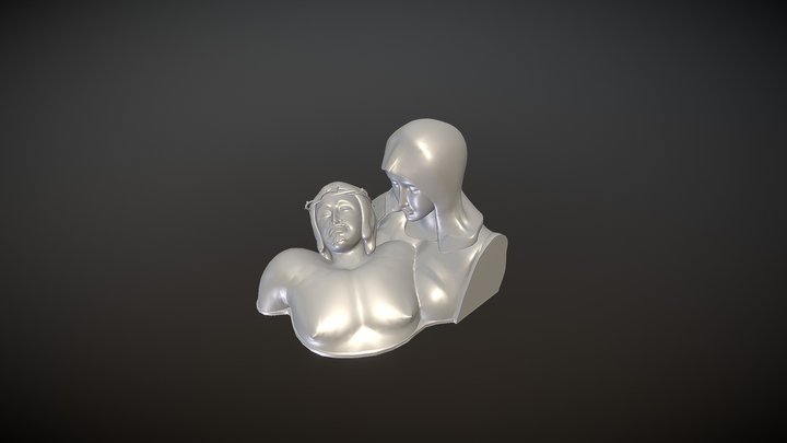 Mother Mary With Jesus 3D Model