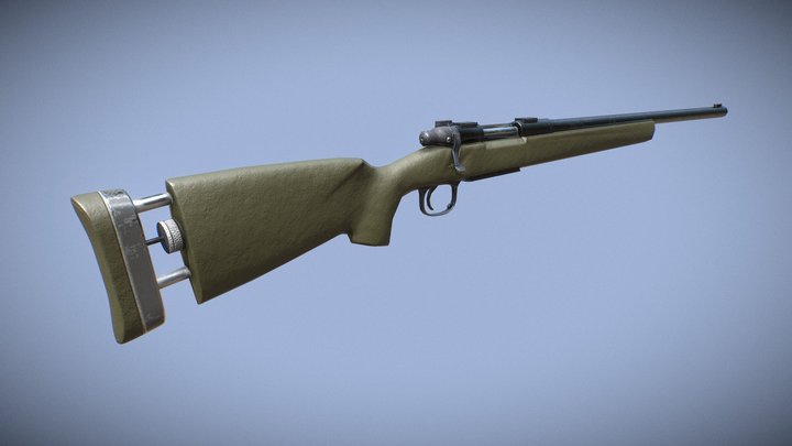 Remington M24 Low Poly 3D Model