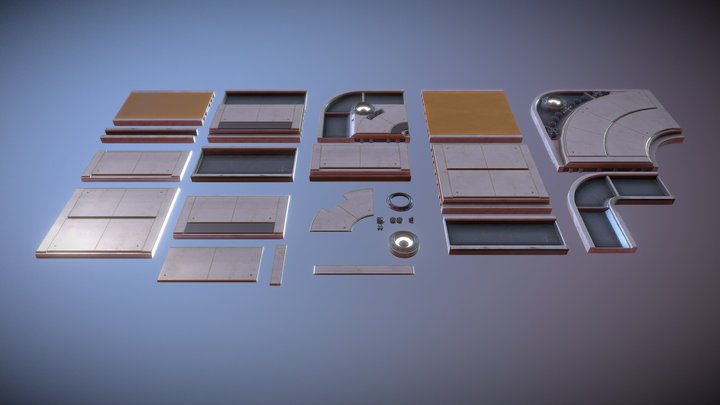 Sci Fi Ceiling Kit 1 3D Model