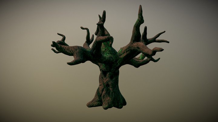 Graveyard - Eerie Tree 3D Model
