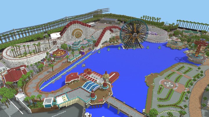 Pixar Pier from Disneyland in Minecraft 3D Model