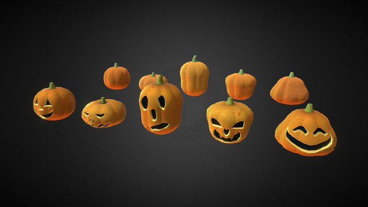 Stylised Pumpkins 3D Model