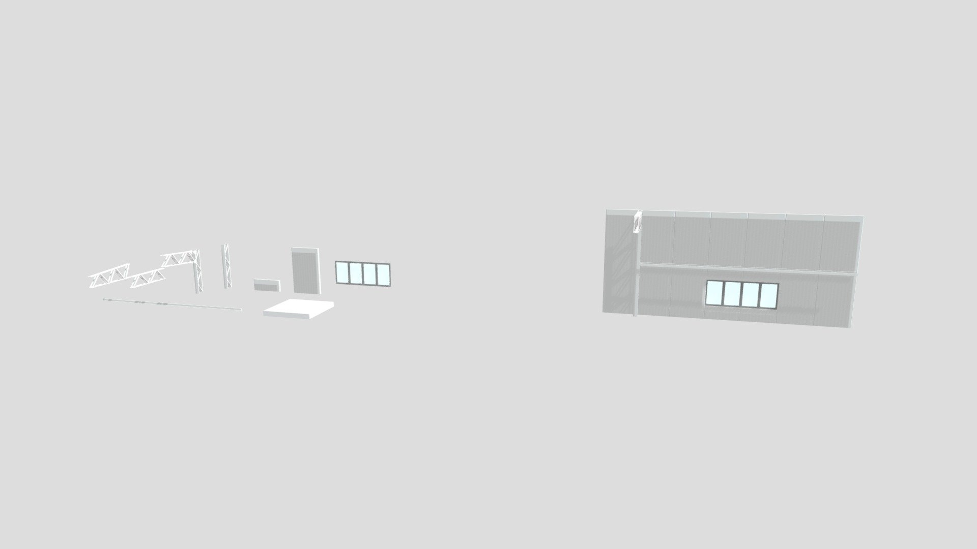 Hangar | Highpoly | Building kit