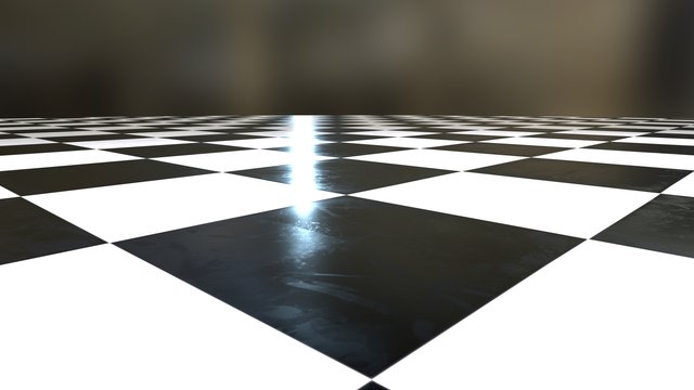 Grunge Checkered Floor 3D Model