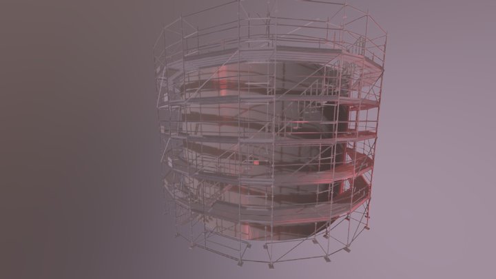 Scaffold 360 around Tank 3D Model