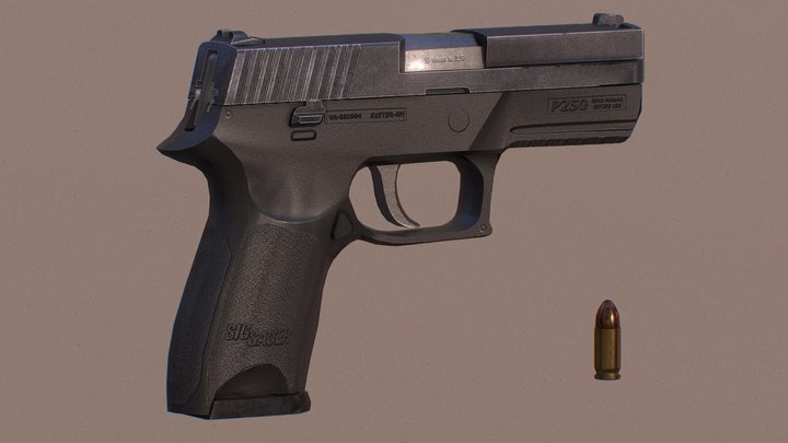 P250 Pistol 3D Model