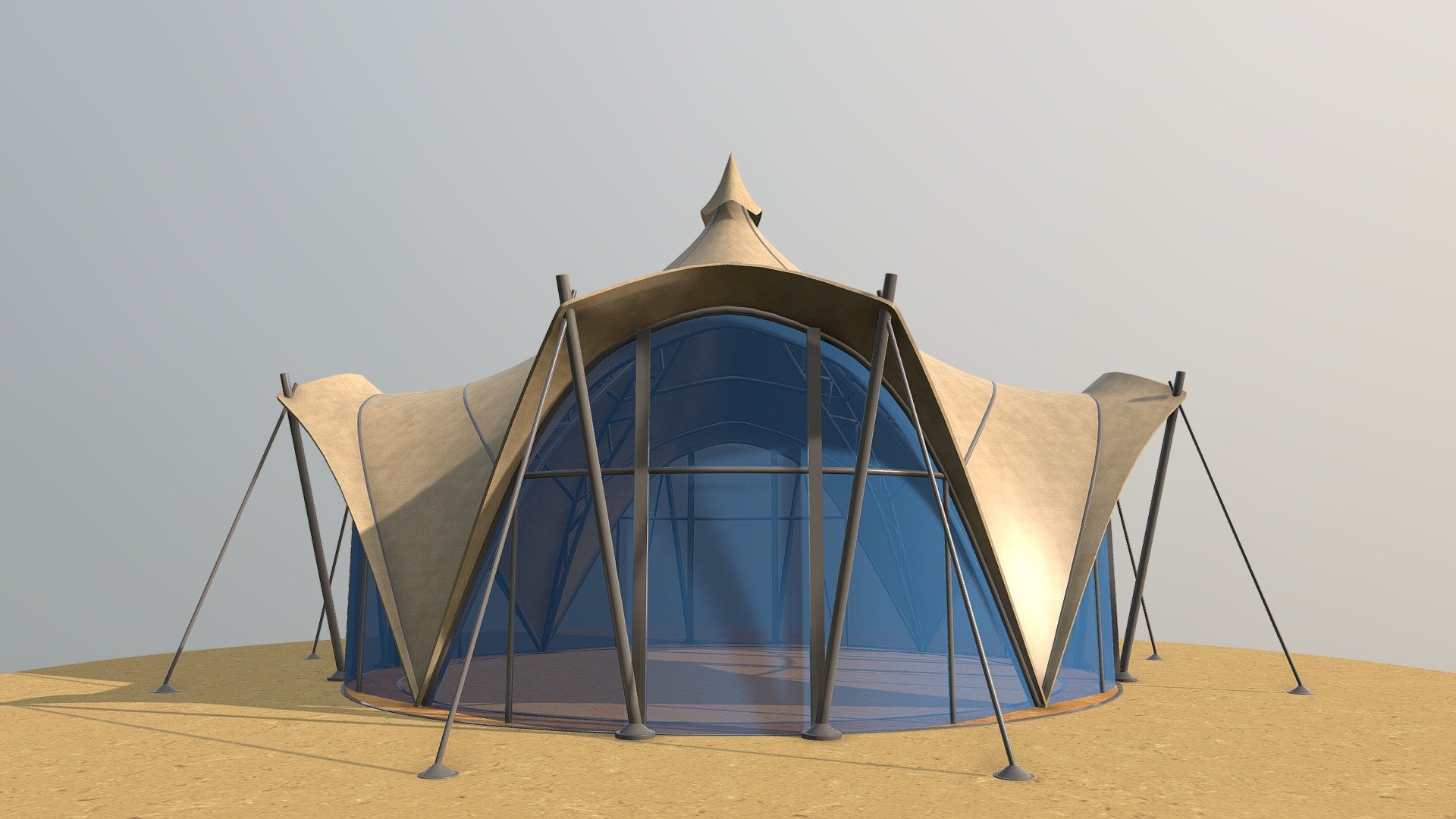 0202 Circular Tent Buy Royalty Free 3D model by Vertex Egyptian