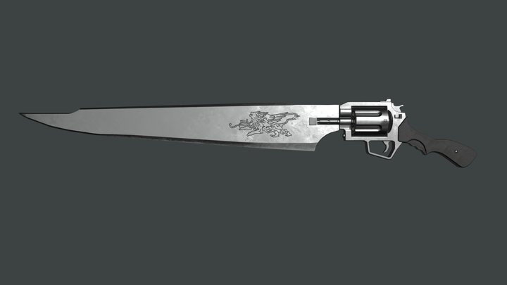 Squall's Revolver Gunblade 3D Model