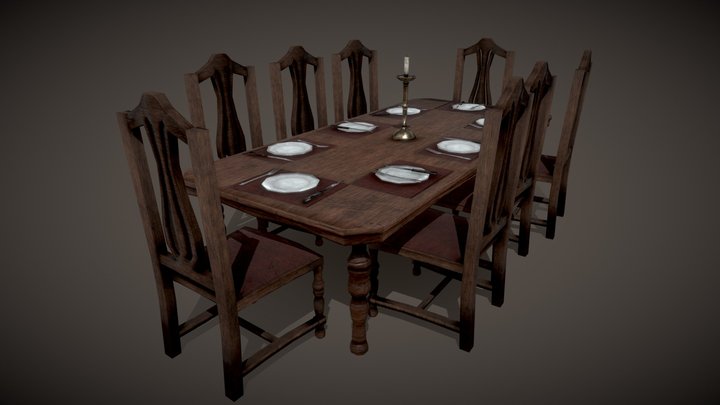 Dining Scene 3D Model
