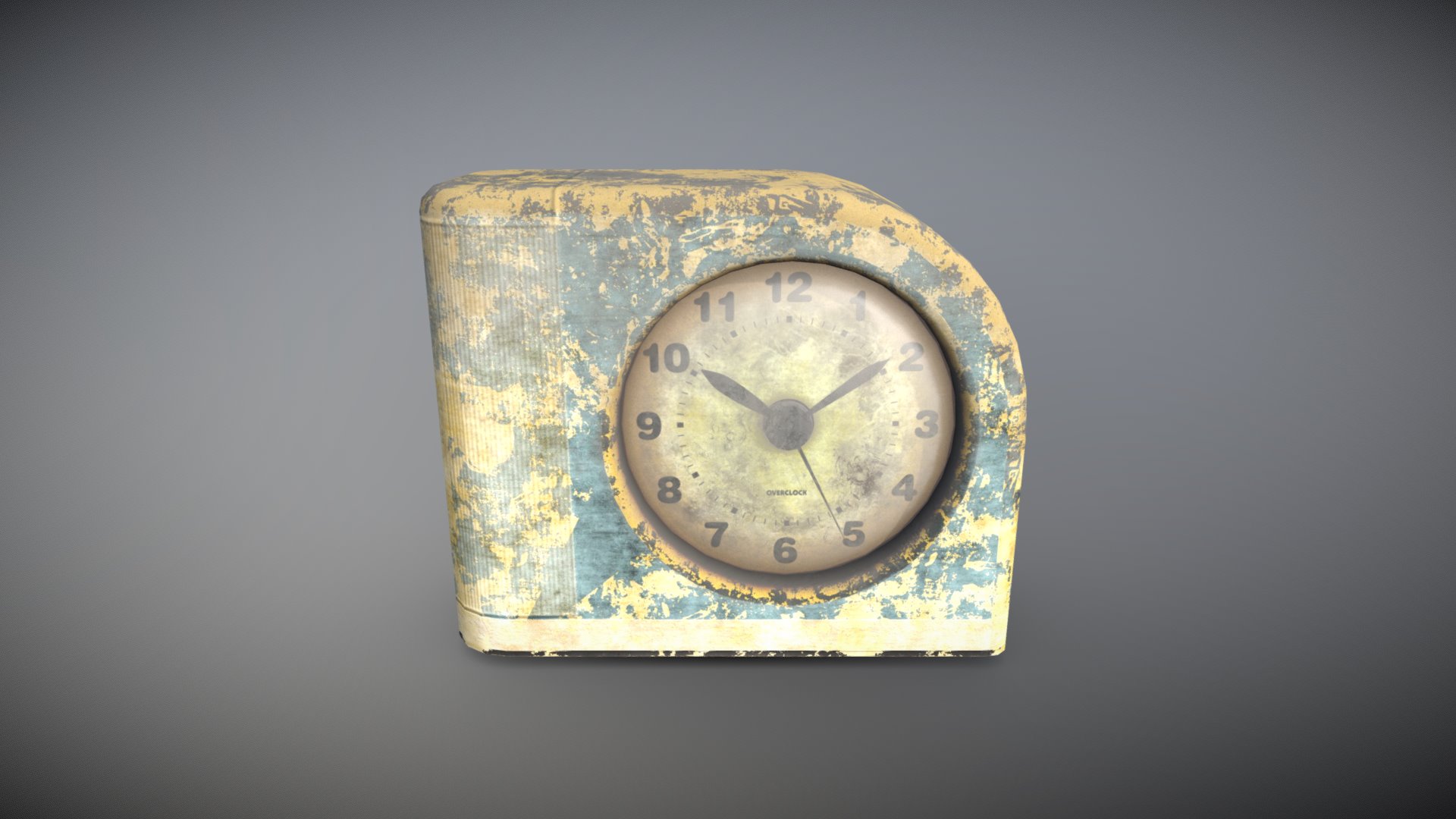 3D model Dirty desktop clock 14 of 20 - This is a 3D model of the Dirty desktop clock 14 of 20. The 3D model is about a clock on a wall.