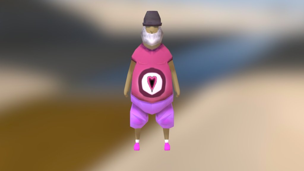Low Poly Hearted Man