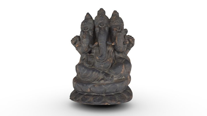 Three Heads Ganesha 3D Model