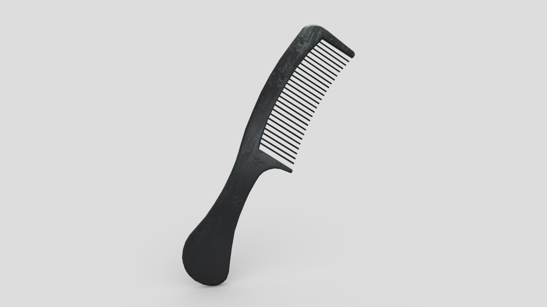 3D model Hair Comb 2 - This is a 3D model of the Hair Comb 2. The 3D model is about a black knife with a handle.