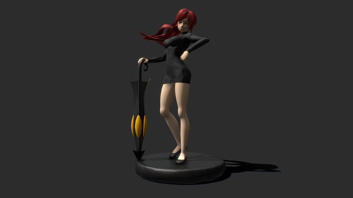 Parasoul SkullGirls FanArt Sculpt 3D Model