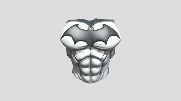Batman's muscular torso costume piece 3D Model
