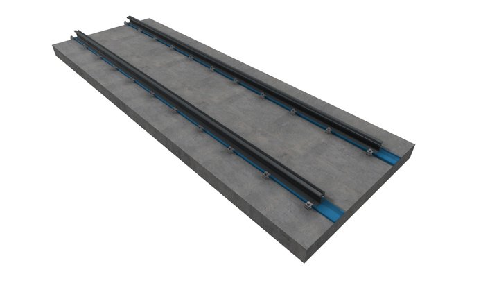 Podlew ciągły TINES® Polyrail 3D Model