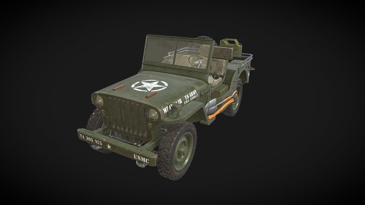 Jeep Willys MB_WWII military vehicle 3D Model