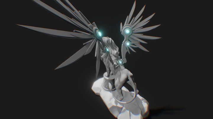 Winged Circus Lion 3D Model