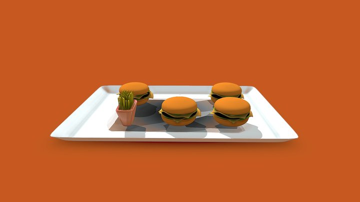 hamburger fries 3D Model