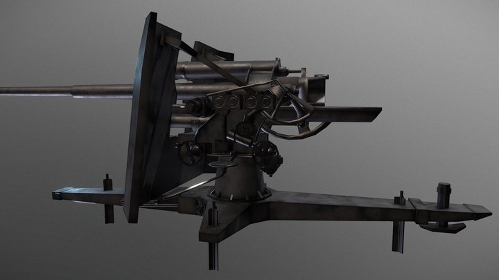 8.8 Flak Gun 3D Model