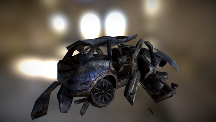 Porsche Crashed 3D Model