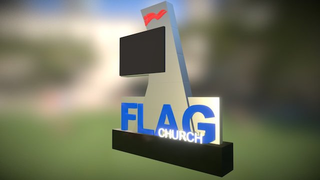 Flag Church 3D Final Render (mesh) 3D Model