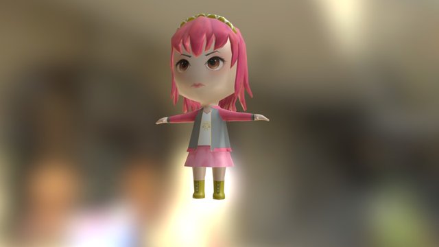 Female Standing Pose Pink 3D Model