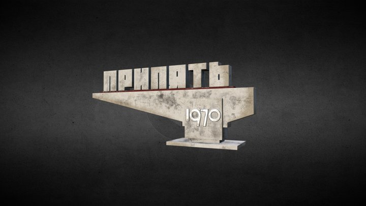 Pripyat City Sign 3D Model