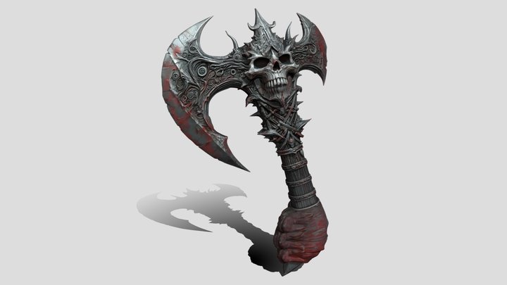 Crescent of the Bloodskull weapon 3D Model Free – Gratis 3D-model STL