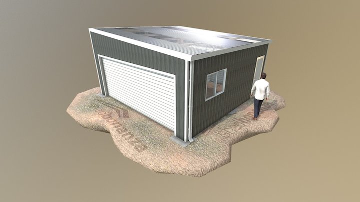 Double Skillion Garage 3D Model