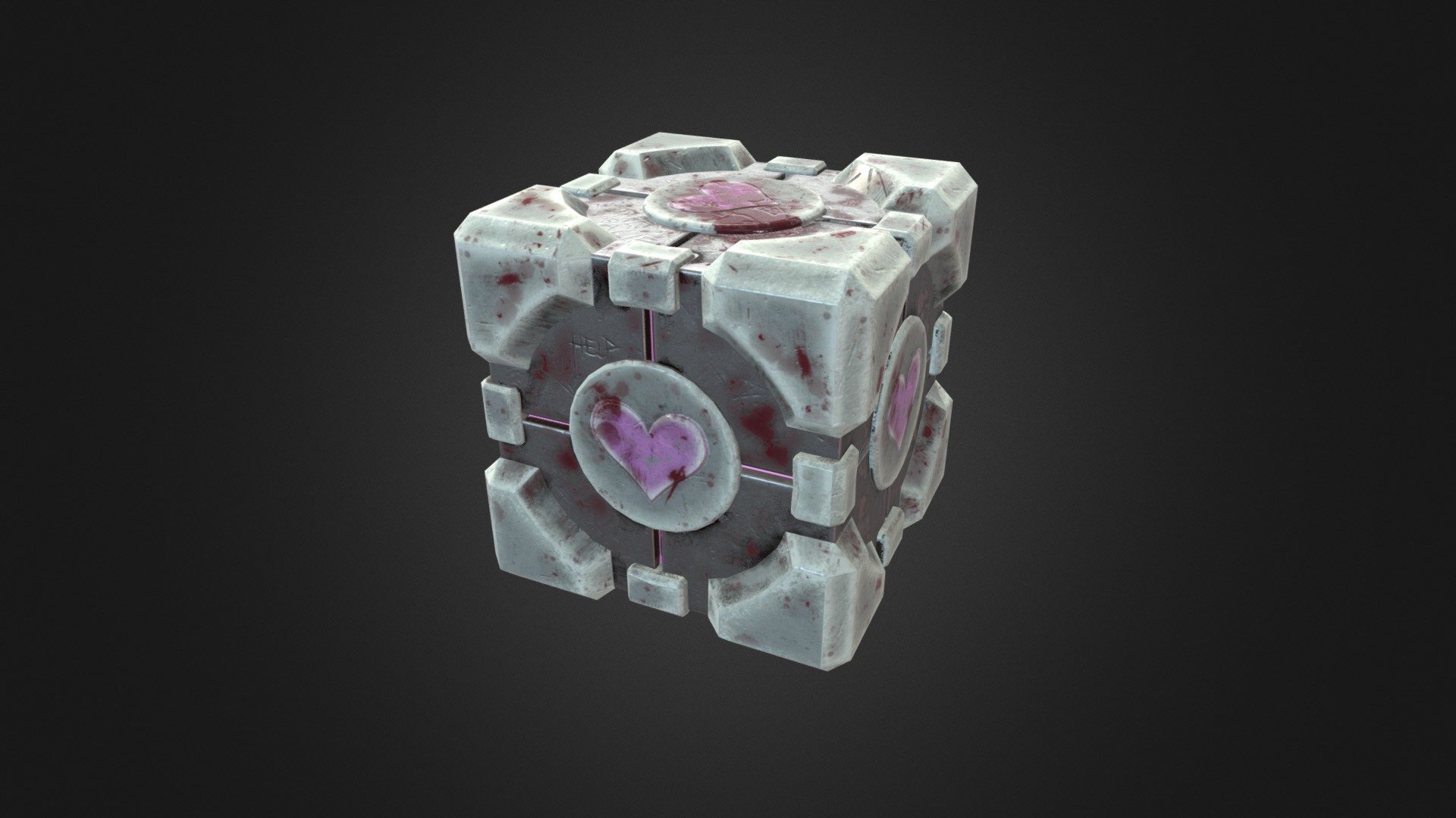 Companion cube. Texturing homework - Download Free 3D model by ...