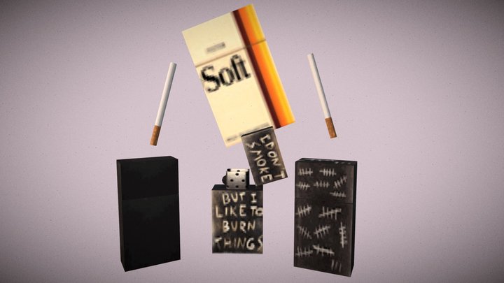 PSX Style Smoking Pack 3D Model