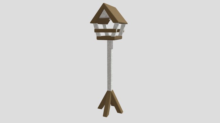 Recycled cardboard birdhouse 3D Model