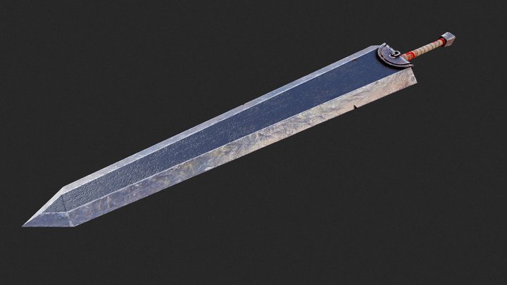 Dragon Slayer Sword Retopology 3D Model