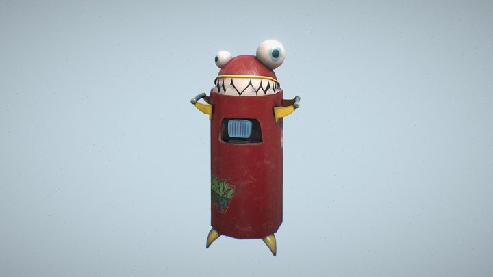 Miniproject - Theme Park Trashcan 3D Model