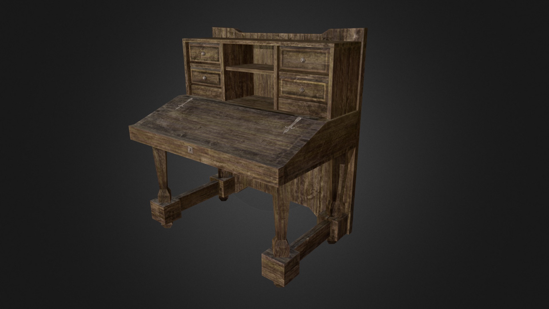 3D model Medieval style Desk – Low poly game ready model - This is a 3D model of the Medieval style Desk - Low poly game ready model. The 3D model is about a wooden model of a house.