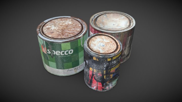 Краска | Cans of paint / varnish [Lowpoly] 3D Model