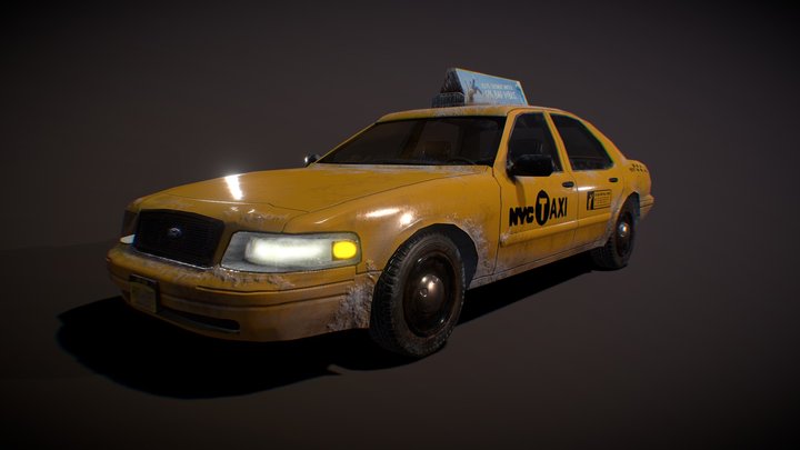 NYC Taxi snowy 3D Model
