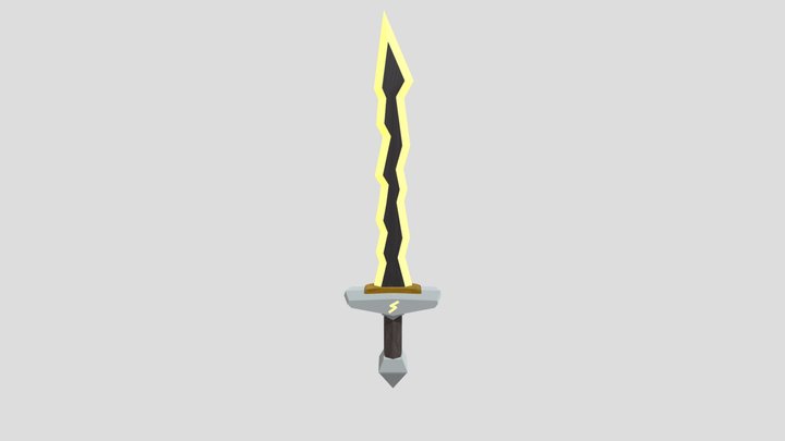 Yellow Lightning Sword – Game Asset 3D Model