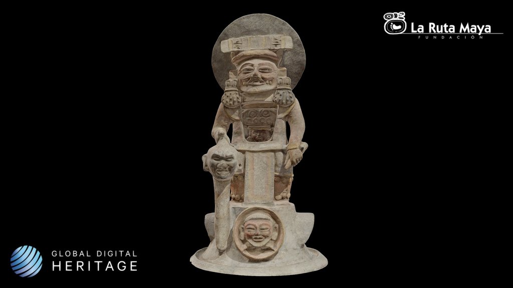 Incense Burner with Lid shaped of Old Man
