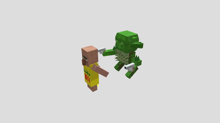 A villager running from monster 3D Model