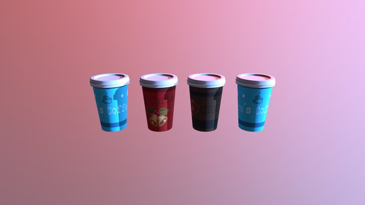 Coffeeeee Cups 3D Model