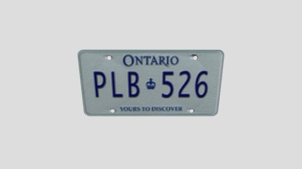 Ontario Licence Plate Pl