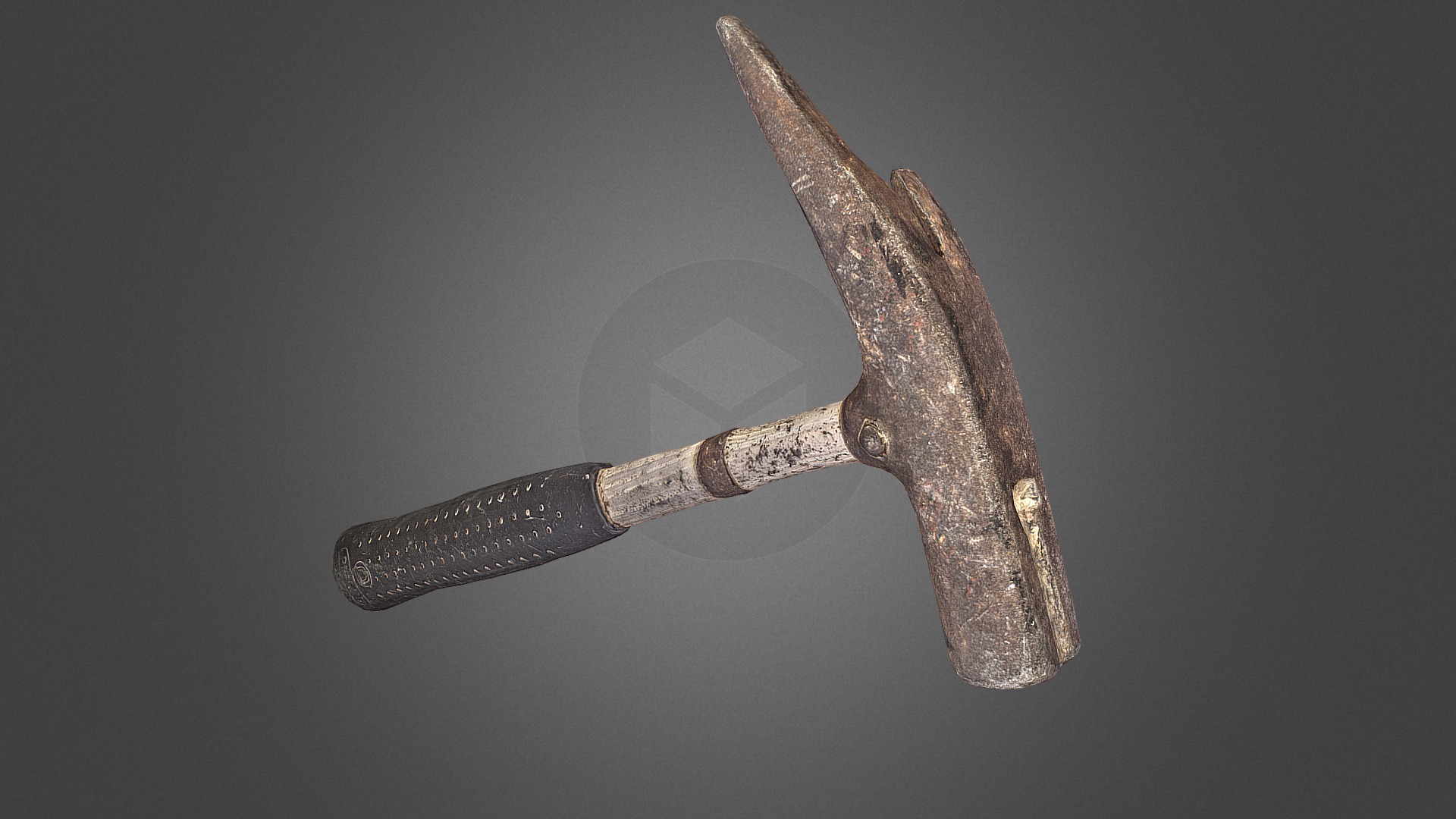 3D model Claw hammer tool low poly - This is a 3D model of the Claw hammer tool low poly. The 3D model is about a knife with a handle.
