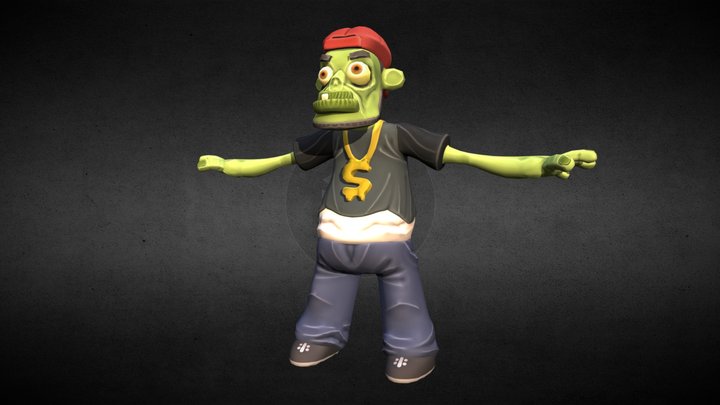 Rapper Zombie 3D Model